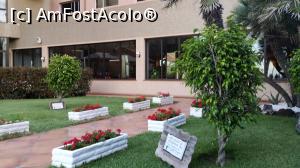 P15 [SEP-2014] Vive la Vida - Sol Tenerife - grădina hotelului. Copăceii fuseseră plantaţi de către turişti şi aveau plăcuţe pe care era trecut numele turistului şi anul plantării