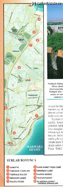 [P02] Zidurile tereste, pornesc de la Marea Marmara si merg pana la Cornul de Aur. Din autobuzul de la aeroport se poate vedea 3.Yedikule (Cetatea celor 7 turnuri). Pe jos am inceput de la 7. Moscheea Mihrimah; 8.Biserica Chora; 9. Palatul Porfirogenetilor; 10.Inchisoarea Anemas. Harta din ghid turcesc. » foto by TraianS
 - 
<span class="allrVoted glyphicon glyphicon-heart hidden" id="av329107"></span>
<a class="m-l-10 hidden" id="sv329107" onclick="voting_Foto_DelVot(,329107,24606)" role="button">șterge vot <span class="glyphicon glyphicon-remove"></span></a>
<a id="v9329107" class=" c-red"  onclick="voting_Foto_SetVot(329107)" role="button"><span class="glyphicon glyphicon-heart-empty"></span> <b>LIKE</b> = Votează poza</a> <img class="hidden"  id="f329107W9" src="/imagini/loader.gif" border="0" /><span class="AjErrMes hidden" id="e329107ErM"></span>