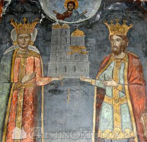 [P12] 12.Detaliu tablou votiv, care-l reprezintă pe Radu I cu doamna  sa. » foto by doinafil <span class="label label-default labelC_thin small">NEVOTABILĂ</span>