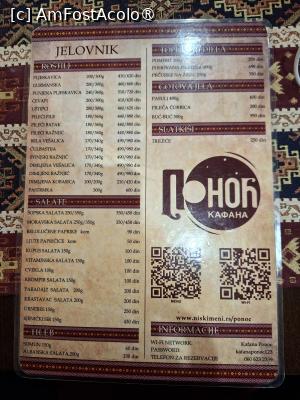 [P35] Niș, Kafana Ponoć, Meniul » foto by mprofeanu
 - 
<span class="allrVoted glyphicon glyphicon-heart hidden" id="av1533327"></span>
<a class="m-l-10 hidden" id="sv1533327" onclick="voting_Foto_DelVot(,1533327,25678)" role="button">șterge vot <span class="glyphicon glyphicon-remove"></span></a>
<a id="v91533327" class=" c-red"  onclick="voting_Foto_SetVot(1533327)" role="button"><span class="glyphicon glyphicon-heart-empty"></span> <b>LIKE</b> = Votează poza</a> <img class="hidden"  id="f1533327W9" src="/imagini/loader.gif" border="0" /><span class="AjErrMes hidden" id="e1533327ErM"></span>