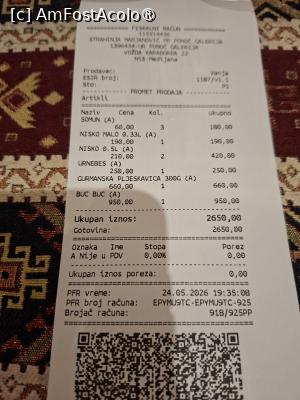 [P39] Niș, Kafana Ponoć, Nota de plată, convertită în euro la final... » foto by mprofeanu
 - 
<span class="allrVoted glyphicon glyphicon-heart hidden" id="av1533331"></span>
<a class="m-l-10 hidden" id="sv1533331" onclick="voting_Foto_DelVot(,1533331,25678)" role="button">șterge vot <span class="glyphicon glyphicon-remove"></span></a>
<a id="v91533331" class=" c-red"  onclick="voting_Foto_SetVot(1533331)" role="button"><span class="glyphicon glyphicon-heart-empty"></span> <b>LIKE</b> = Votează poza</a> <img class="hidden"  id="f1533331W9" src="/imagini/loader.gif" border="0" /><span class="AjErrMes hidden" id="e1533331ErM"></span>