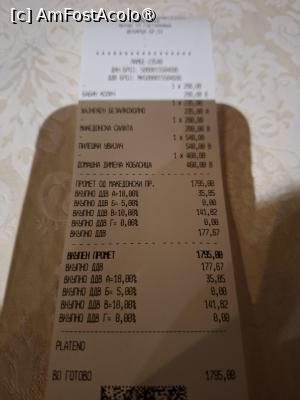 [P30] Skopje, Restaurantul Skopski Merak, Nota de plată » foto by mprofeanu
 - 
<span class="allrVoted glyphicon glyphicon-heart hidden" id="av1539708"></span>
<a class="m-l-10 hidden" id="sv1539708" onclick="voting_Foto_DelVot(,1539708,27603)" role="button">șterge vot <span class="glyphicon glyphicon-remove"></span></a>
<a id="v91539708" class=" c-red"  onclick="voting_Foto_SetVot(1539708)" role="button"><span class="glyphicon glyphicon-heart-empty"></span> <b>LIKE</b> = Votează poza</a> <img class="hidden"  id="f1539708W9" src="/imagini/loader.gif" border="0" /><span class="AjErrMes hidden" id="e1539708ErM"></span>